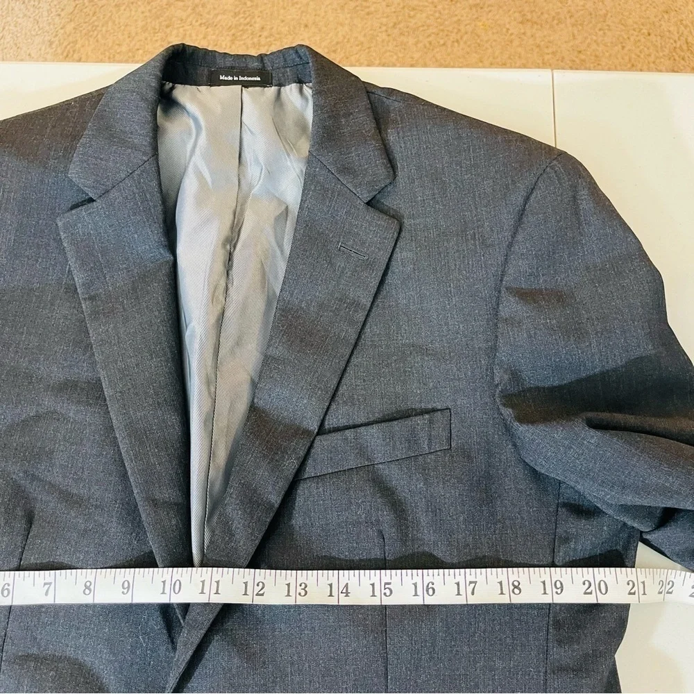 Pronto Uomo Two Buttons Wool Blend Blazer Suit Jacket Size 40R Black